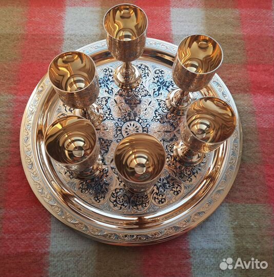 Коньячный набор, Златоустовская гравюра (новый)