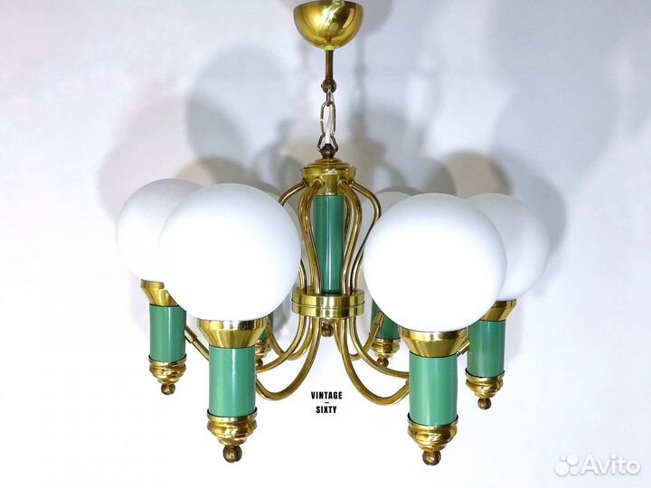 Редкая винтажная люстра на 6 ламп Польша