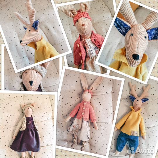 Интерьерная игровая кукла, лиса, олень