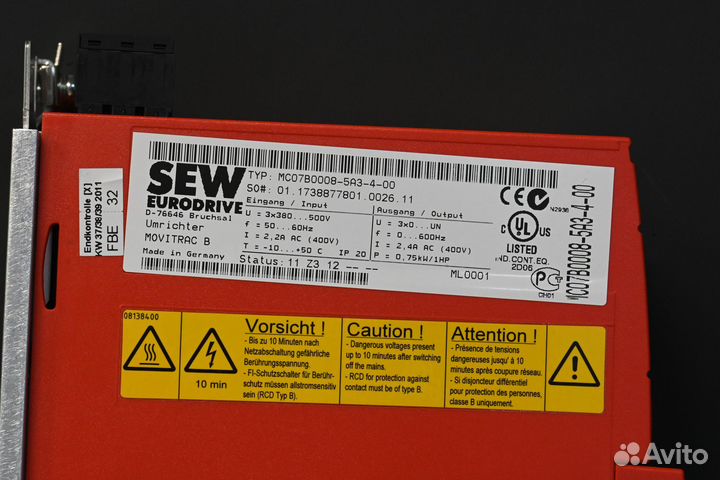 Частотник 0.75KW Sew MC07B0008-5A3-4-00 новый 5 шт