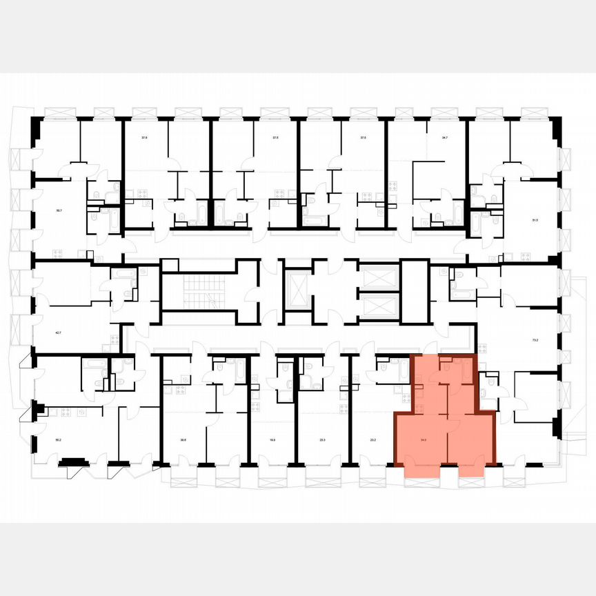 1-к. квартира, 34,9 м², 2/20 эт.