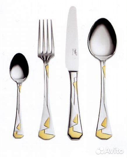 Набор столовых приборов на 6 персон с зол.декором