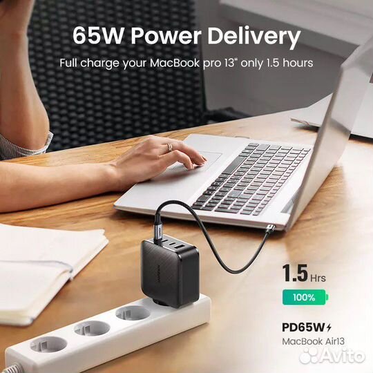 Ugreen 65w зарядник (адаптер питания) type-c