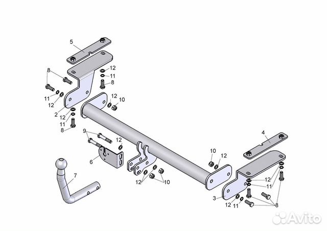 Фаркоп на Nissan Teana J32, с 2008 г.в. Новый
