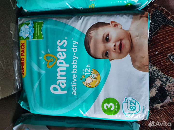 Подгузники pampers 3,4,5 active baby dry
