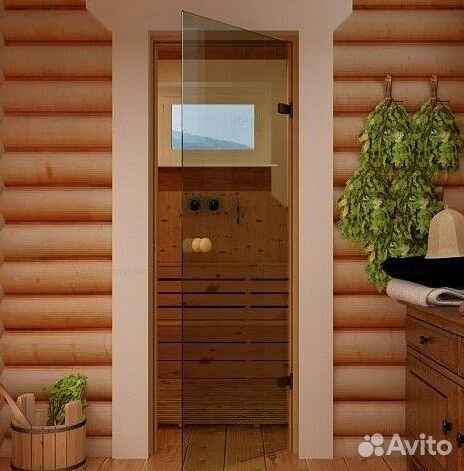 Стеклянная дверь для бани от производителя