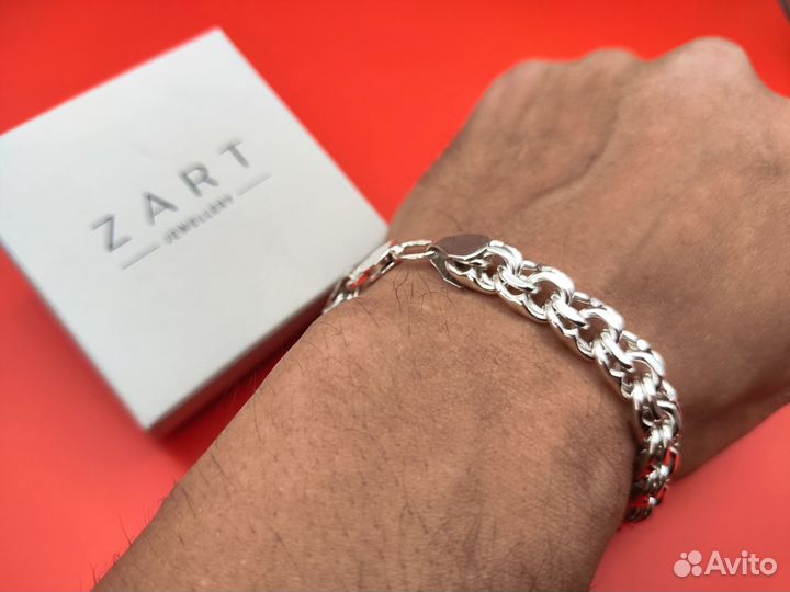 Невероятный мужской серебряный браслет Бисмарк