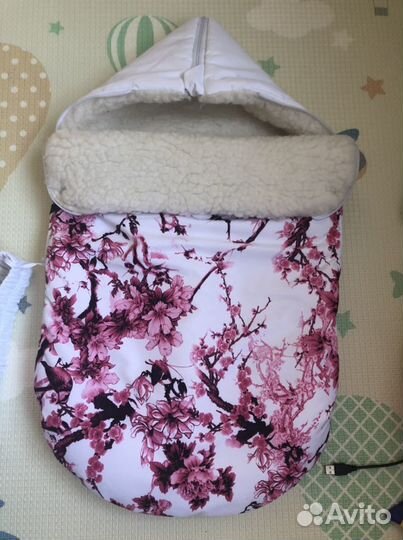 Конверт зимний на овчине на выписку и в коляску