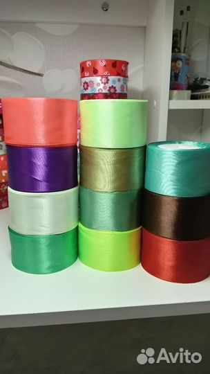 Репсовая лента. Атласная лента. Кабошоны. Резинки