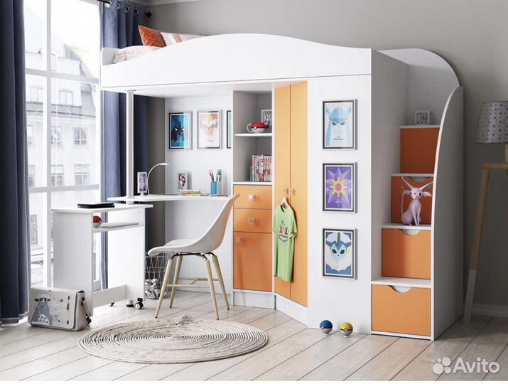 Кровать чердак Теремок гранд