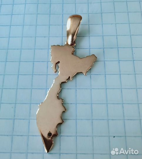 Кулон Камчатка позолоченное серебро