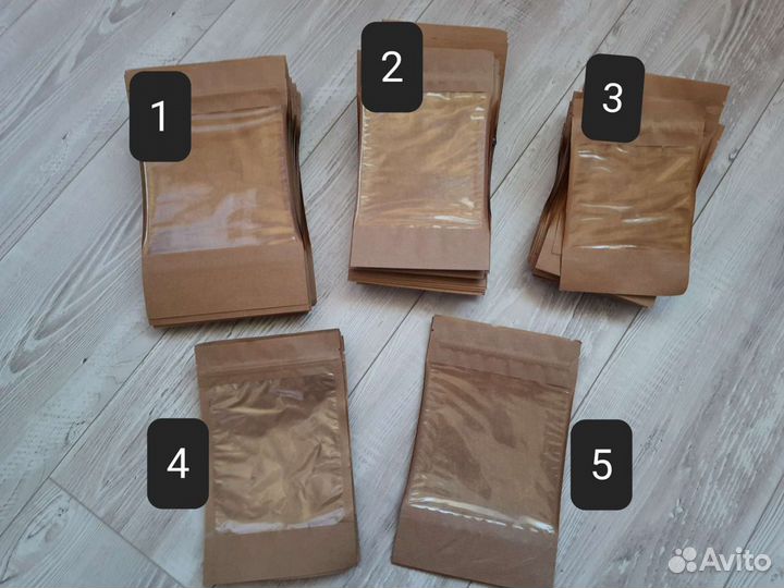 Крафт пакет дой-пак зип-лок с окном