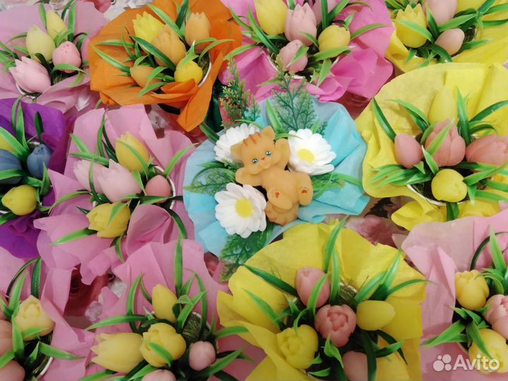 Бюджетные букеты из мыла. На 8 Марта. Разные