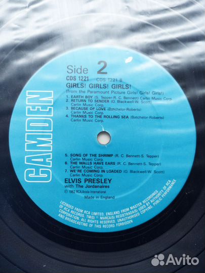 UK 1986 Elvis Presley - Girls Girls Girls Lp