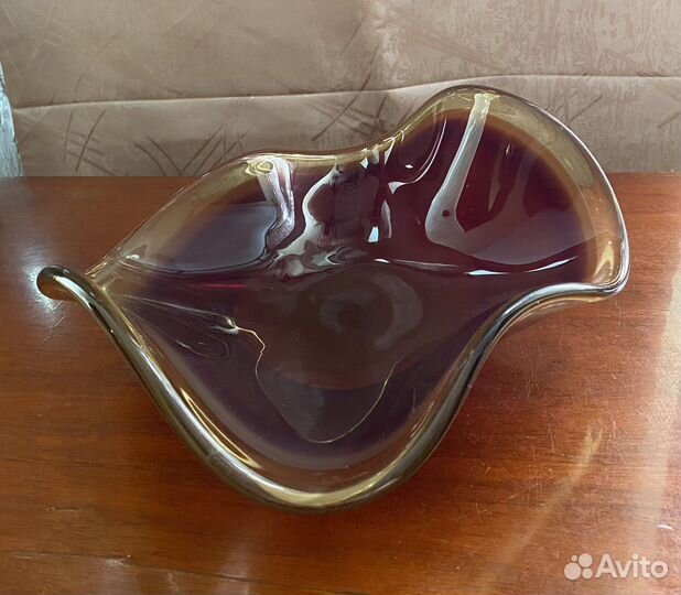 Ваза конфетница цветное стекло