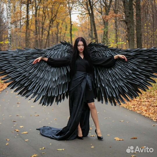 Черные и белые крылья для танцев/фотосессии