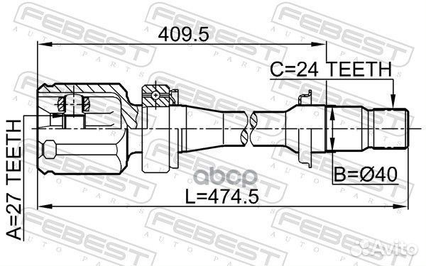 ШРУС внутренний правый 27x40x24 (toyota camry A