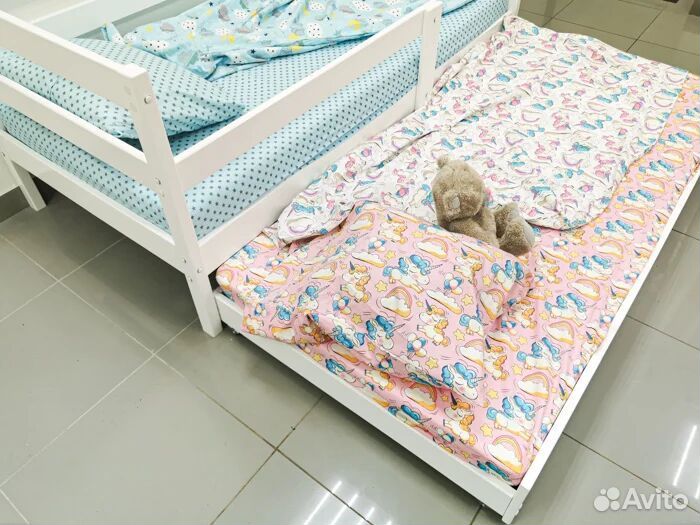 Кроватка Софа Выкатная для малыша берёза выдвижная