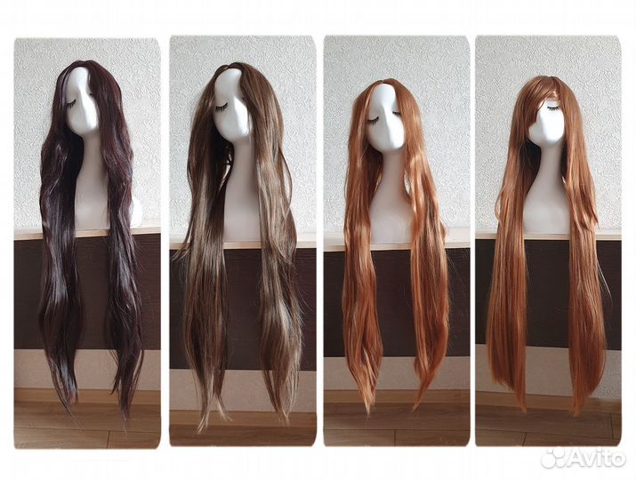 Парик коричневый каштановый шатен 100 см