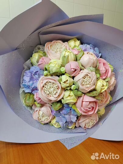 Букеты из зефирных цветов