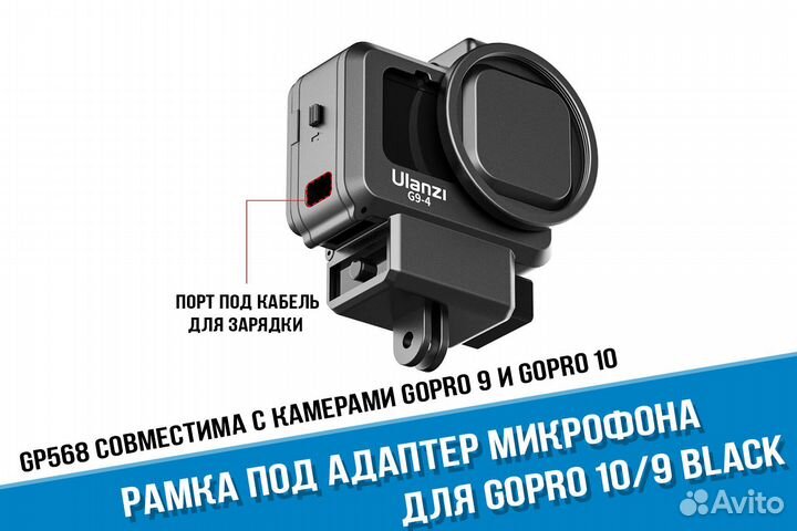 Рамка GoPro 11/10/9 под адаптер микрофона