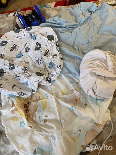 Матрас круглый с наматрасником+ 3 простыни