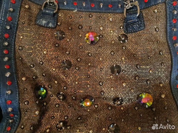 Cумка натуральная кожа и текстиль