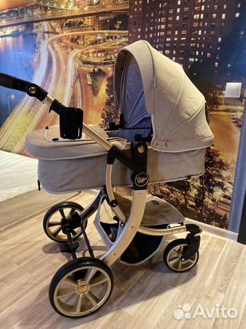 Коляска Luxmom Dalux 608 2 в 1, бежевая