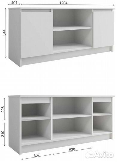 Тумба под тв белая, графит