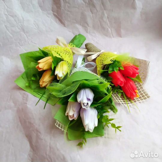 Букеты в руку из мыла