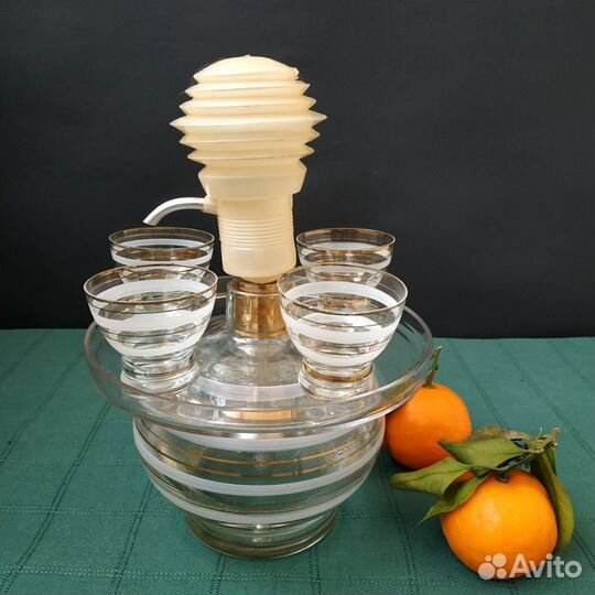 Графин с помпой штоф настольный бар ГДР стопки
