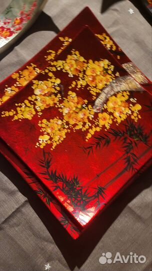 Декоративные тарелки из Вьетнама квадратные