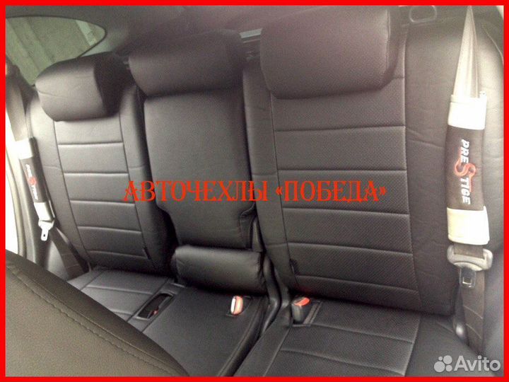 Чехлы Honda CR-V 3 из экокожи чёрные Классика