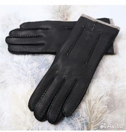 Перчатки женские кожаные, кожа оленя