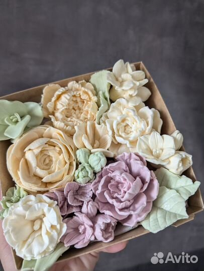 Коробочки с зефирными цветами