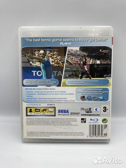 Virtua Tennis 3 PS3 (б/у, англ.)