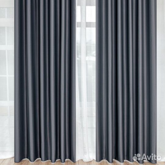 Портьеры блэкаут Марсель Серый шторы