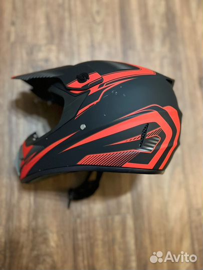 Шлем для питбайка с очками