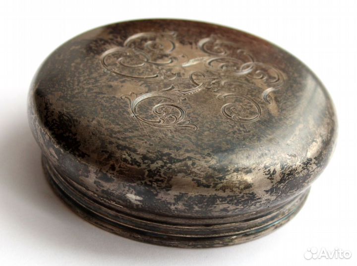 Крышка от чайной банки серебро 84 проба