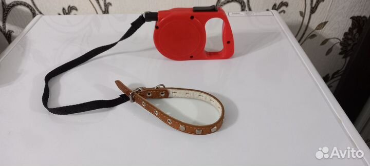 Поводок рулетка для собак с ошейником 5 метров