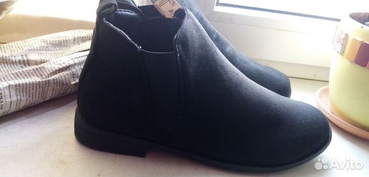 Полусапоги замшевые