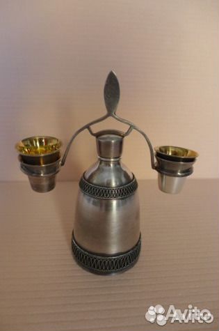 Штоф- графин мельхиоровый (посеребрение)