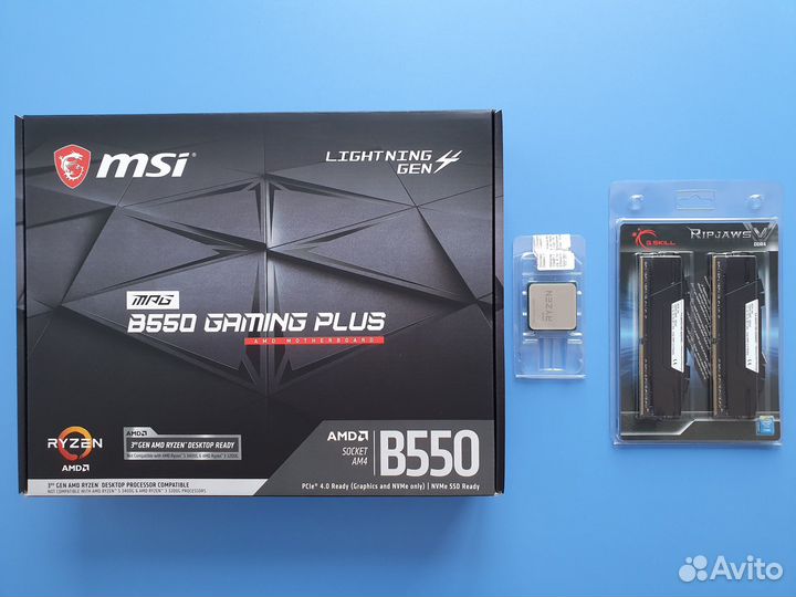 Комплект Ryzen 7 5700X, MSI B550 gaming plus, 32 Г