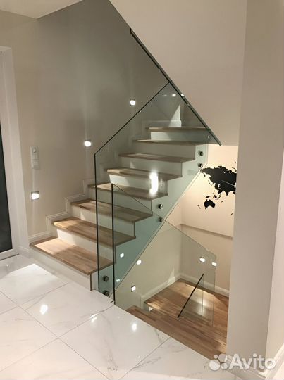 Перила из стекла для лестниц и террас