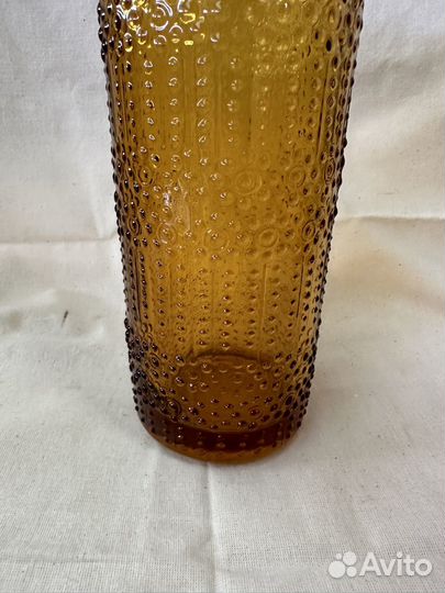 Ваза богемсконе янтарное стекло СССР винтаж