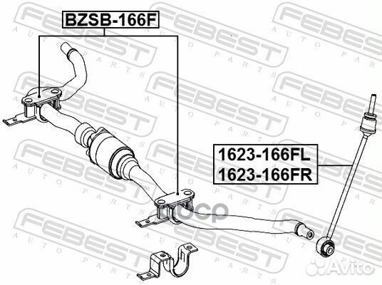 Bzsb-166F втулка переднего стабилизатора к-кт