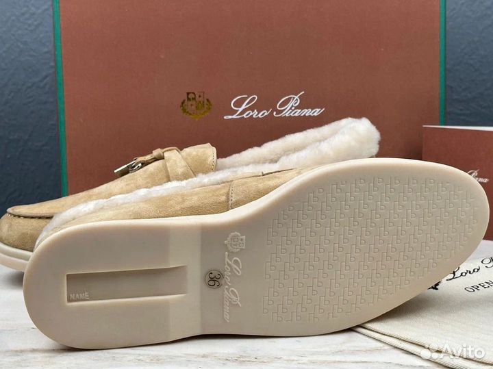 Лоферы Loro Piana с мехом / зимние