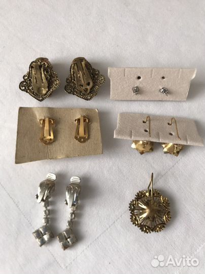 Клипсы и серьги Чехия, СССР