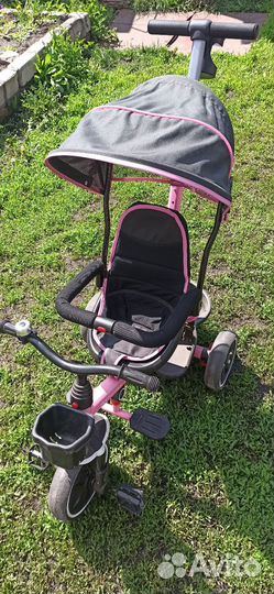 Велосипед трехколесный Kreiss с тентом Розовый