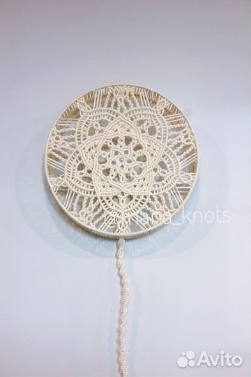 Светильник круглый плетеный настенный макраме бохо